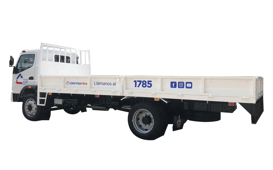 Imagen de un camión con una gran palangana larga